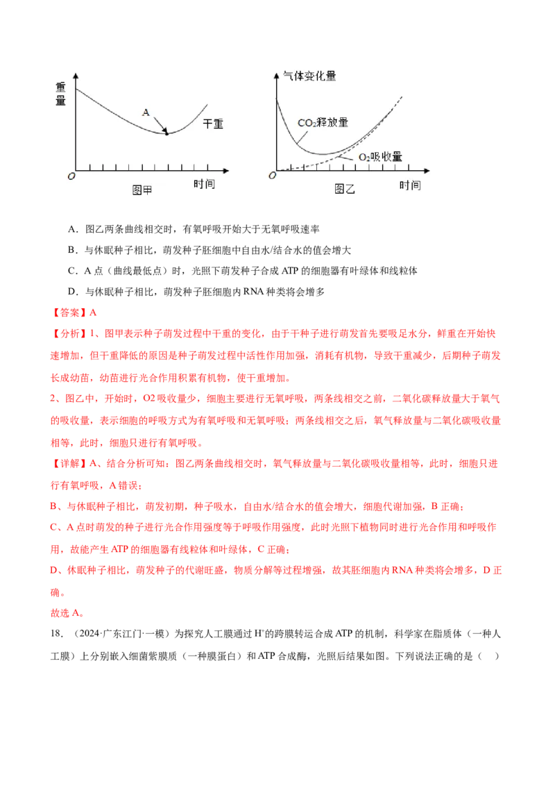 押广东卷选择题细胞的能量供应和生命历程（解析版）_2024年新高考资料_5.2024三轮冲刺_备战2024年高考生物临考题号押题（广东专用）323137816
