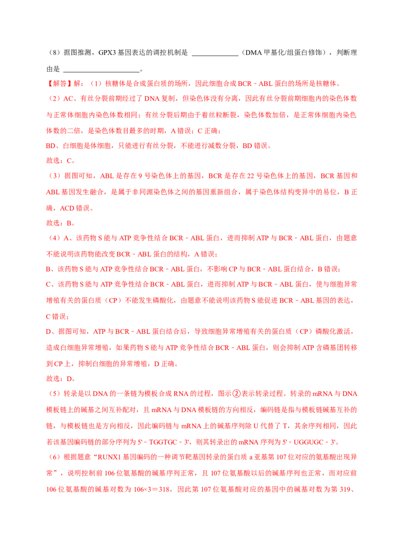 专题04遗传信息的传递与表达（解析版）_2024年新高考资料_3.2024专项复习_2024年高考生物热点&middot;重点&middot;难点专练（上海专用）