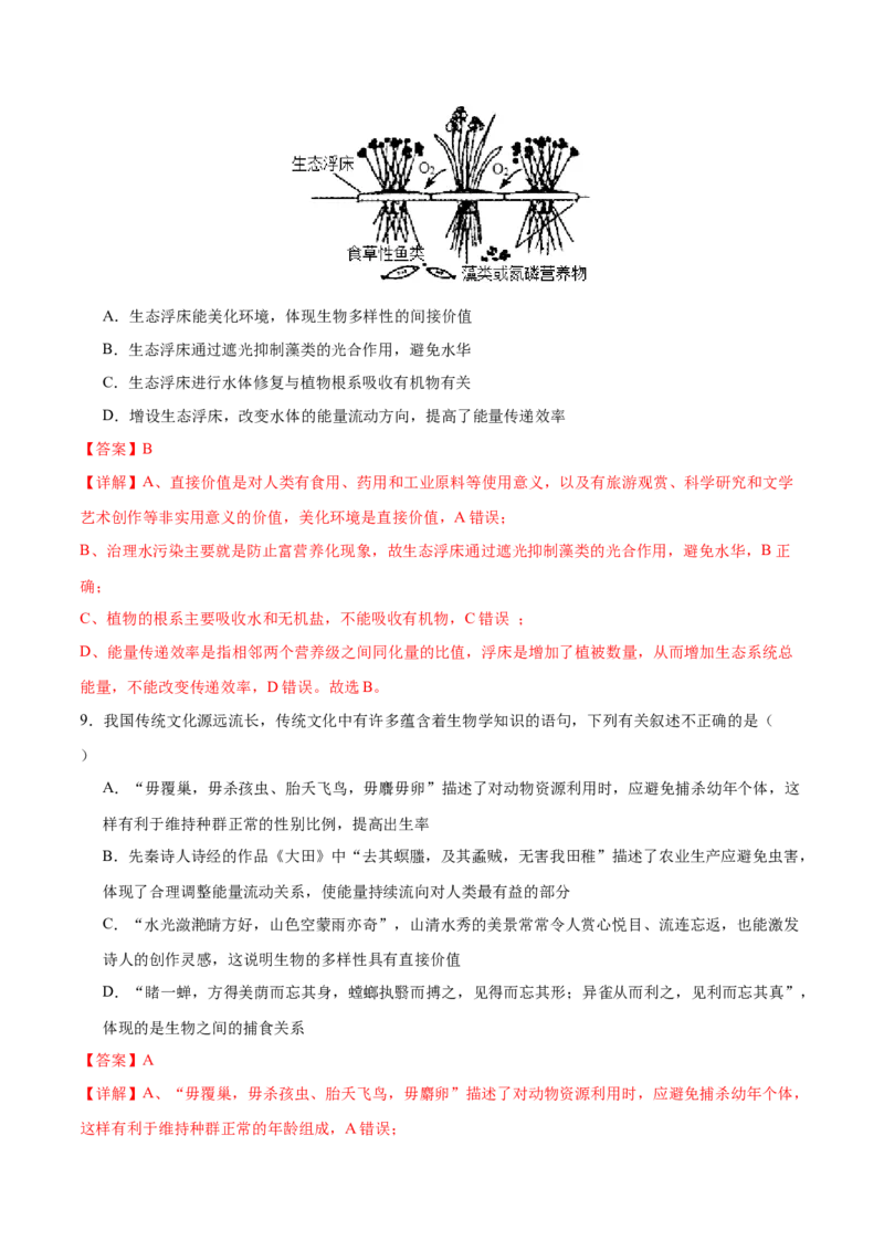 专题七生物与环境（测试）（解析版）_2024年新高考资料_2.2024二轮复习_2024年高考生物二轮复习讲练测（新教材新高考）