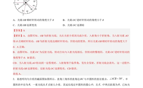 16.1光的折射和全反射（练）--2023年高考物理一轮复习讲练测（全国通用）（解析版）_04高考物理_通用版（老高考）复习资料_2023年复习资料_一轮复习