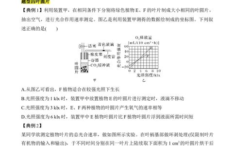专题一光合作用与呼吸作用重难集训（原卷版）_2024年新高考资料_5.2024三轮冲刺_2024年高考生物考前最后冲刺