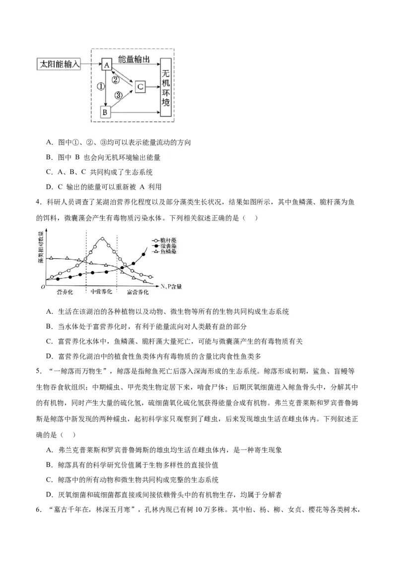 专题35生态系统的结构（原卷版)_2024年新高考资料_3.2024专项复习_备战2024年高考生物一轮复习重难点专项突破_专题35生态系统的结构-备战2024年高考生物一轮复习重难点专项突破