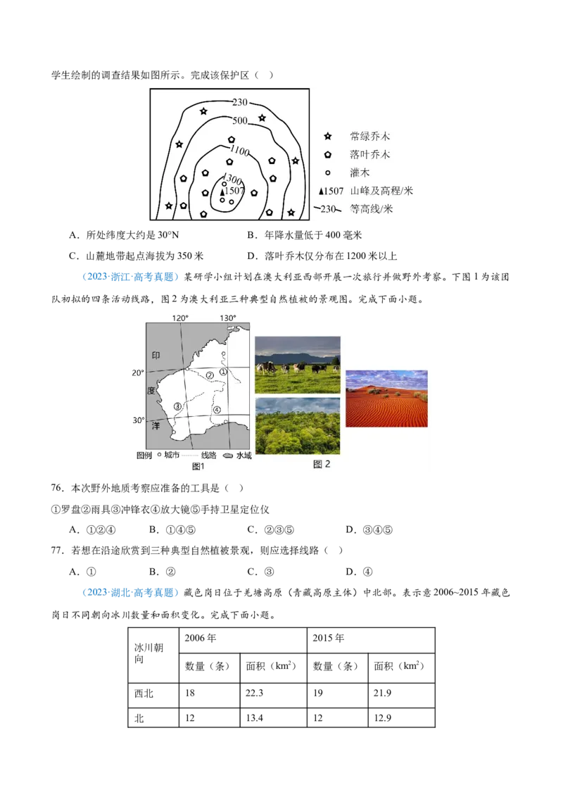 专题06自然环境整体性和差异性+原卷版_2025年新高考资料_二轮复习_2025年高三地理高考二轮复习专项提升（新高考通用）3405802_真题演练
