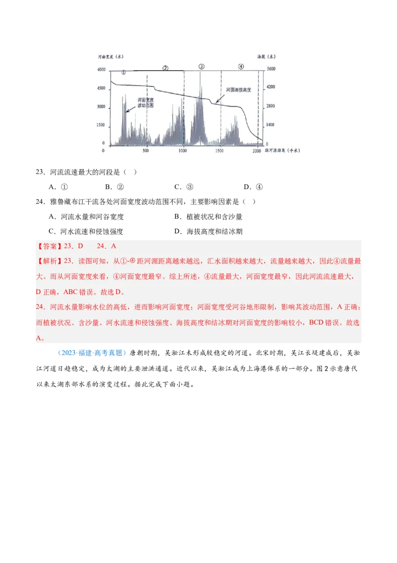 专题04地球上的水解析版_2025年新高考资料_二轮复习_2025年高三地理高考二轮复习专项提升（新高考通用）3405802_真题演练