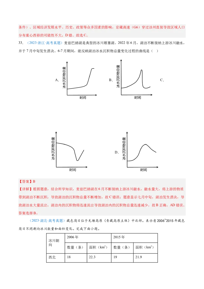专题04地球上的水解析版_2025年新高考资料_二轮复习_2025年高三地理高考二轮复习专项提升（新高考通用）3405802_真题演练