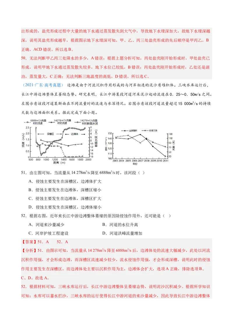 专题04地球上的水解析版_2025年新高考资料_二轮复习_2025年高三地理高考二轮复习专项提升（新高考通用）3405802_真题演练