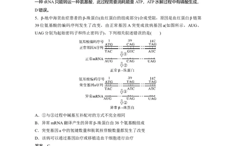 2023年高考生物二轮复习（全国版）第3篇考前特训专项二(五)遗传的物质基础、变异与进化_通用版（老高考）复习资料_2023年复习资料_二轮复习_2023年高考生物二轮复习讲义（全国版）