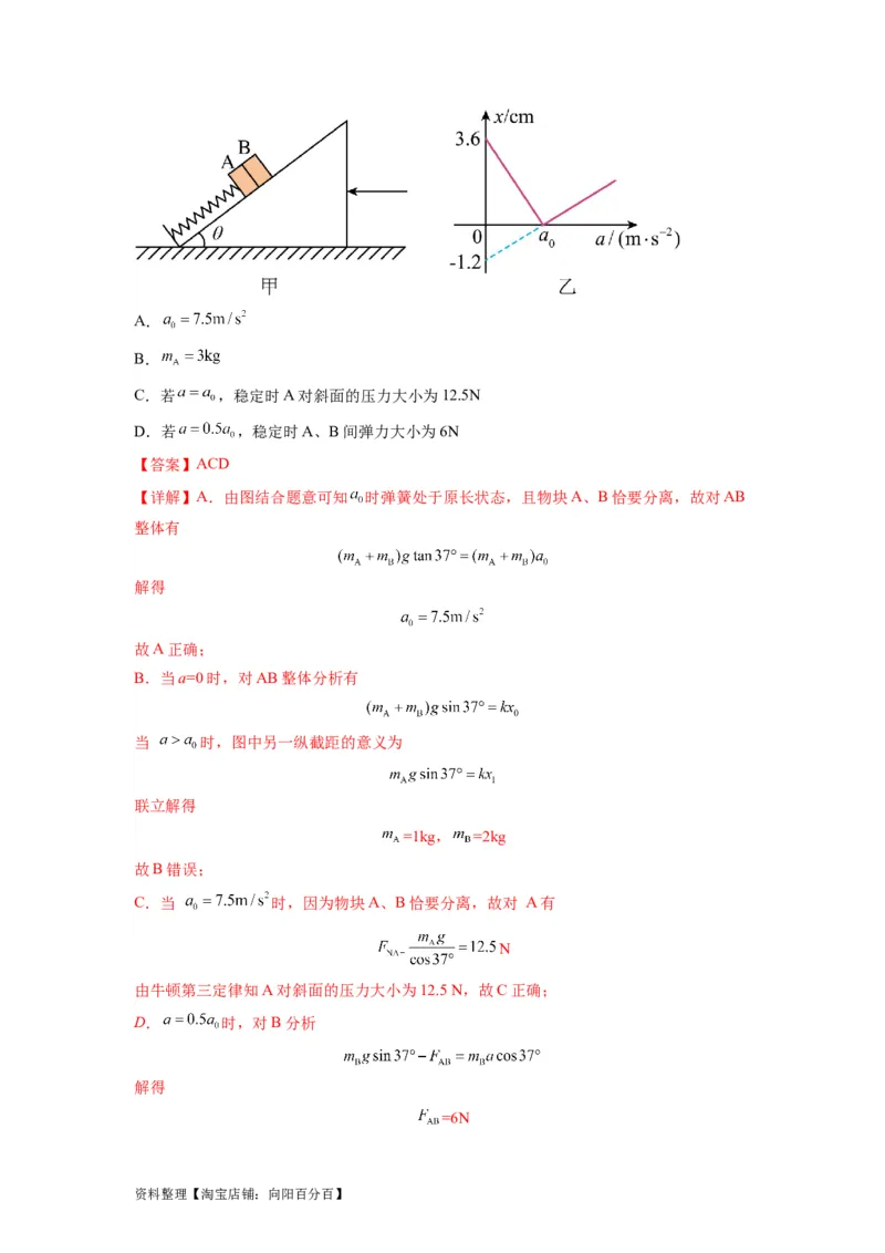 专题03牛顿运动定律的综合应用（解析版）_04高考物理_新高考复习资料_2024新高考复习资料_二轮复习资料_2024年高考物理二轮热点题型归纳与变式演练（新高考通用）_答案解析版