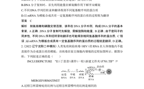 热点微练13基因的表达(尖子生特训)_2024年新高考资料_1.2024一轮复习_2024年高考生物一轮复习讲义（新人教版）_另附1套Word版题库_必修2_第六单元遗传的分子基础