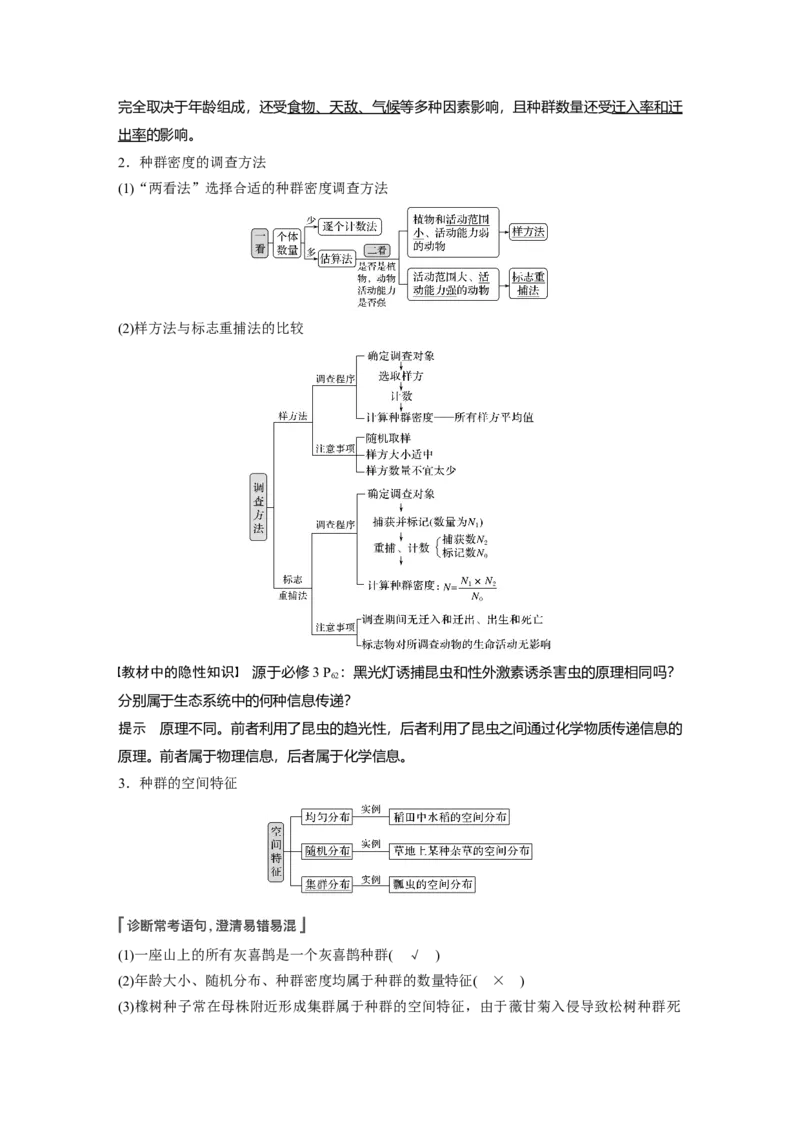 2022年高考生物一轮复习第9单元第28讲　种群的特征和数量变化_新高考复习资料_2022年新高考复习资料_2022年一轮复习最新版_1.2022年高考生物一轮复习全国通用版