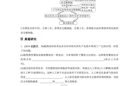 2023年高考生物二轮复习（全国版）第1篇专题突破专题9考点2　细胞工程_通用版（老高考）复习资料_2023年复习资料_二轮复习_2023年高考生物二轮复习讲义+课件（全国版）