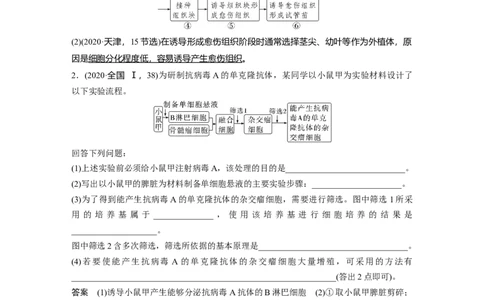 2023年高考生物二轮复习（全国版）第1篇专题突破专题9考点2　细胞工程_通用版（老高考）复习资料_2023年复习资料_二轮复习_2023年高考生物二轮复习讲义+课件（全国版）