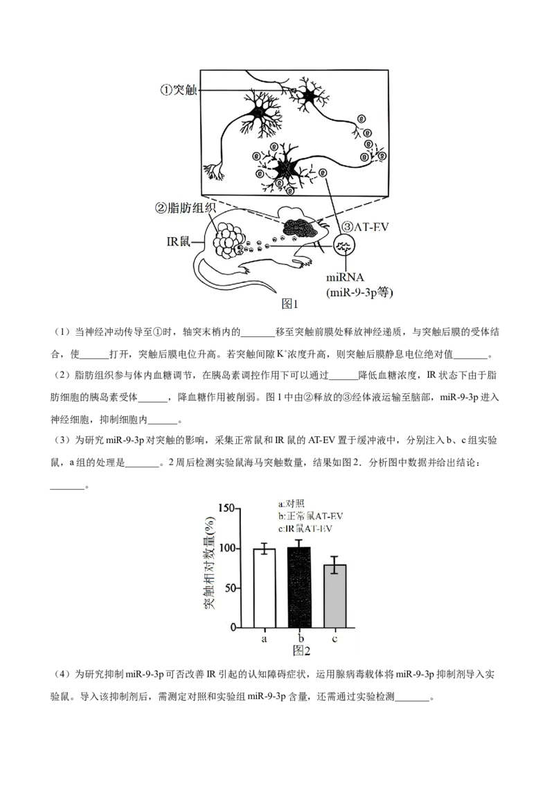 押江苏卷第20题生命活动的调节（原卷版）_2024年新高考资料_5.2024三轮冲刺_备战2024年高考生物临考题号押题（江苏专用）322855714