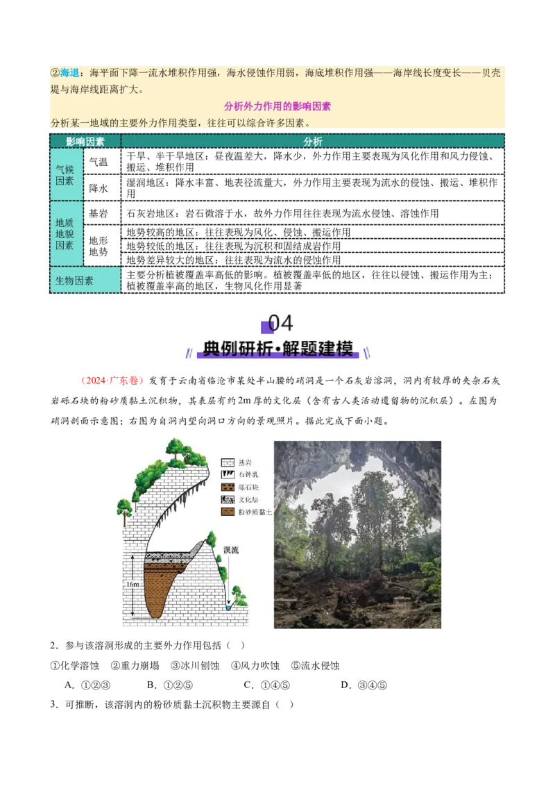 专题05地质地貌（讲义）（解析版）_2025年新高考资料_二轮复习_01高考语文等多个文件_2025年高三地理高考二轮复习专项提升_二轮讲义