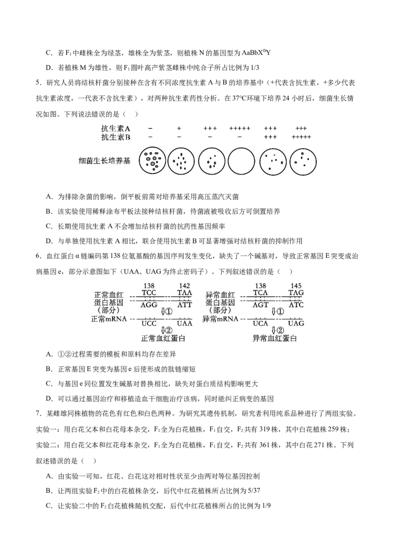 押新高考卷遗传与进化（原卷版）-备战2024年高考生物临考题号押题（新高考通用）_2024年新高考资料_5.2024三轮冲刺_备战2024年高考生物临考题号押题（新高考通用）322745222