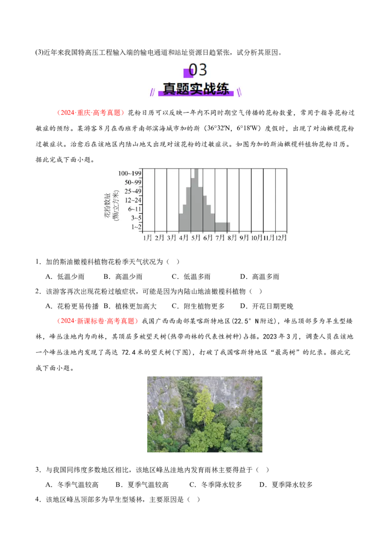 专题1核心素养（练习）（原卷版）_2025年新高考资料_二轮复习_01高考语文等多个文件_上好课2025年高考地理二轮复习讲练测（新高考通用）_第三部分素能提升