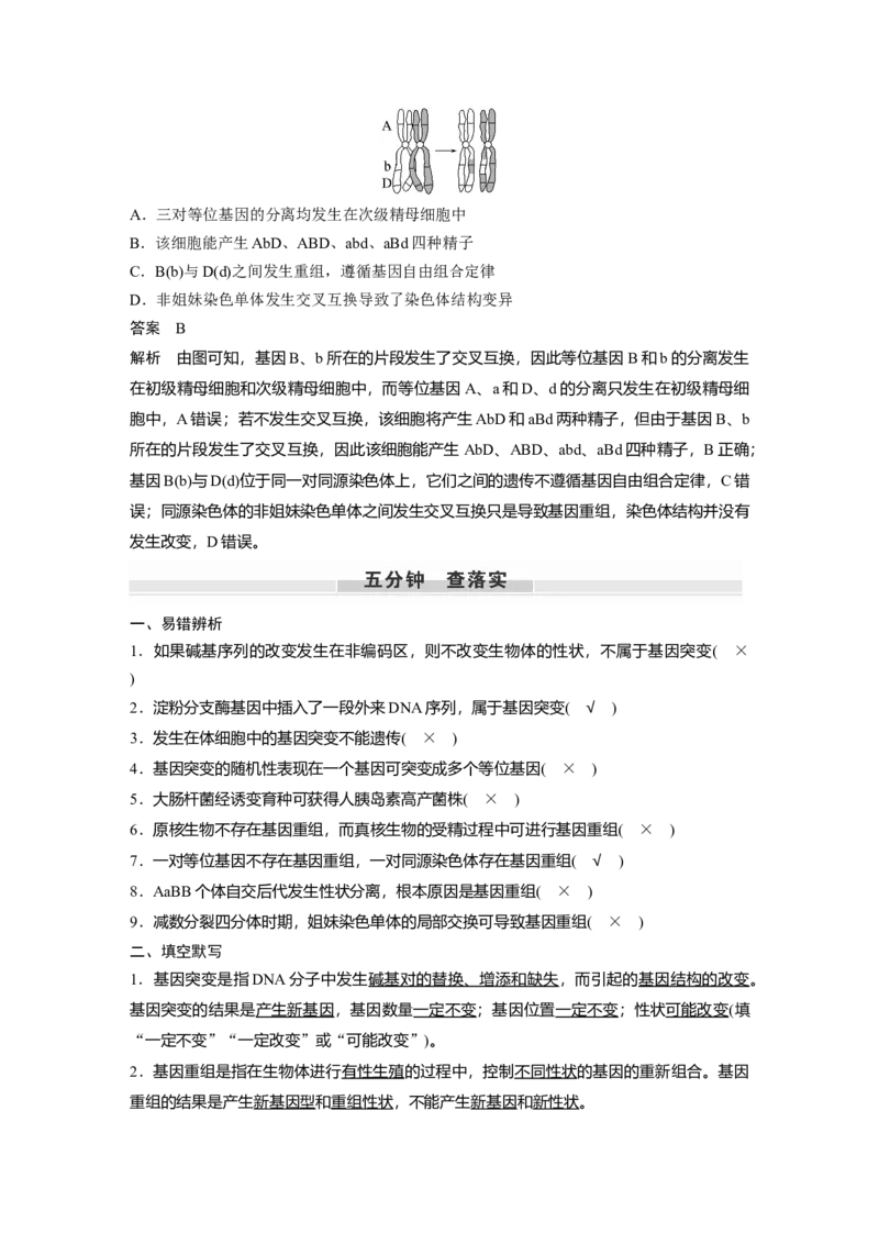 2023年高考生物一轮复习（全国版）第7单元第1课时　基因突变和基因重组_通用版（老高考）复习资料_2023年复习资料_一轮复习_2023年高考生物一轮复习讲义+课件（全国版）