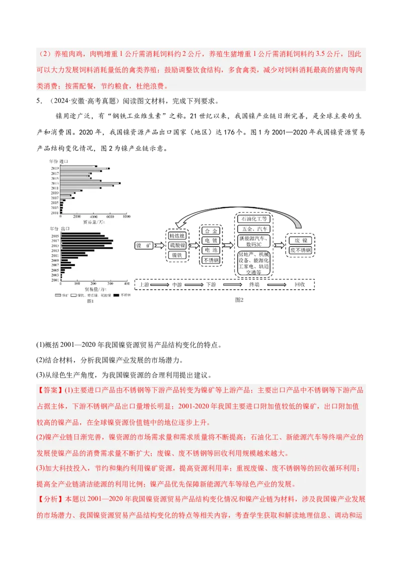 专题11资源、环境与发展易错提分（2大易错点）（解析版）_2025年新高考资料_二轮复习_2025年高三地理高考二轮复习专项提升（新高考通用）3405802_易错专练