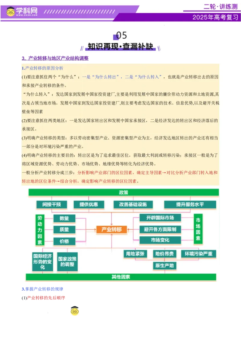 专题09产业区位与产业发展（讲义）（原卷版）_2025年新高考资料_二轮复习_上好课2025年高考地理二轮复习讲练测（新高考通用）3381954