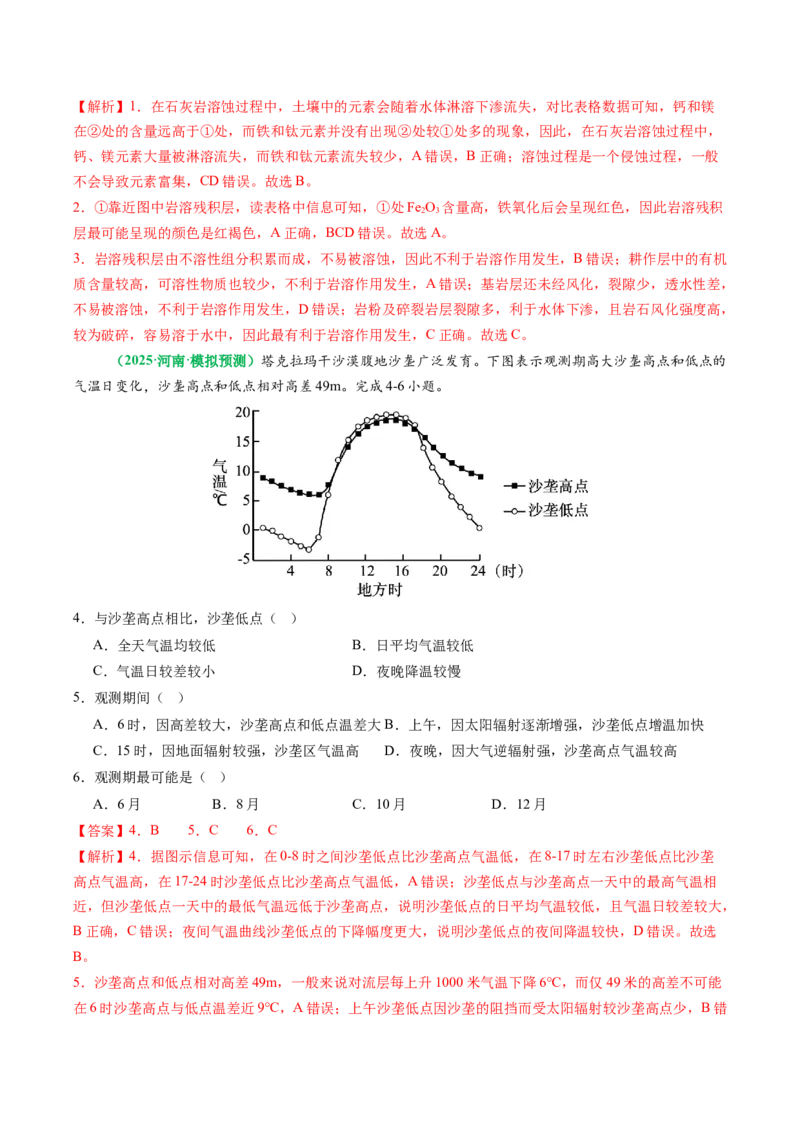 专题09&ldquo;统计图表型&rdquo;选择题答题技巧（解析版）_2025年新高考资料_二轮复习_2025年高三地理高考二轮复习专项提升（新高考通用）3405802_题型专练