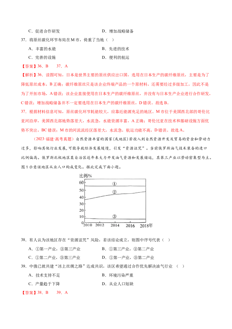 专题09产业区位与产业发展（练习）（解析版）_2025年新高考资料_二轮复习_01高考语文等多个文件_上好课2025年高考地理二轮复习讲练测（新高考通用）_第一部分专题突破