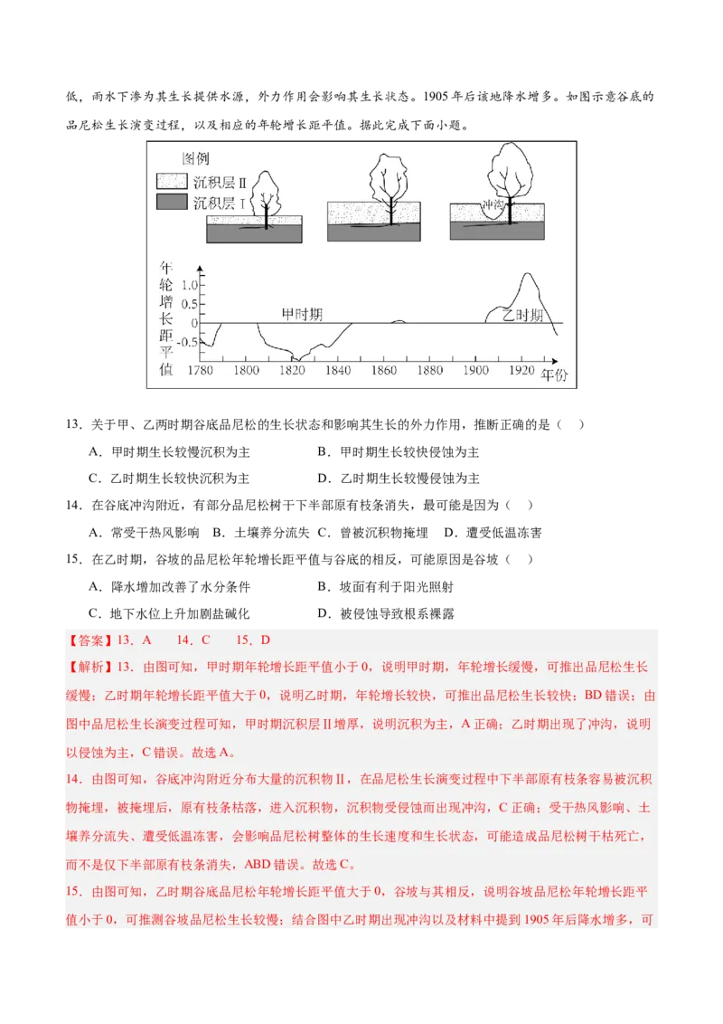 专题06自然环境整体性和差异性+解析版_2025年新高考资料_二轮复习_01高考语文等多个文件_2025年高三地理高考二轮复习专项提升_真题演练