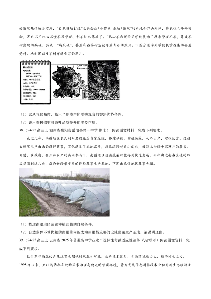 专题02非选择题攻略（练习）（原卷版）_2025年新高考资料_二轮复习_上好课2025年高考地理二轮复习讲练测（新高考通用）3381954