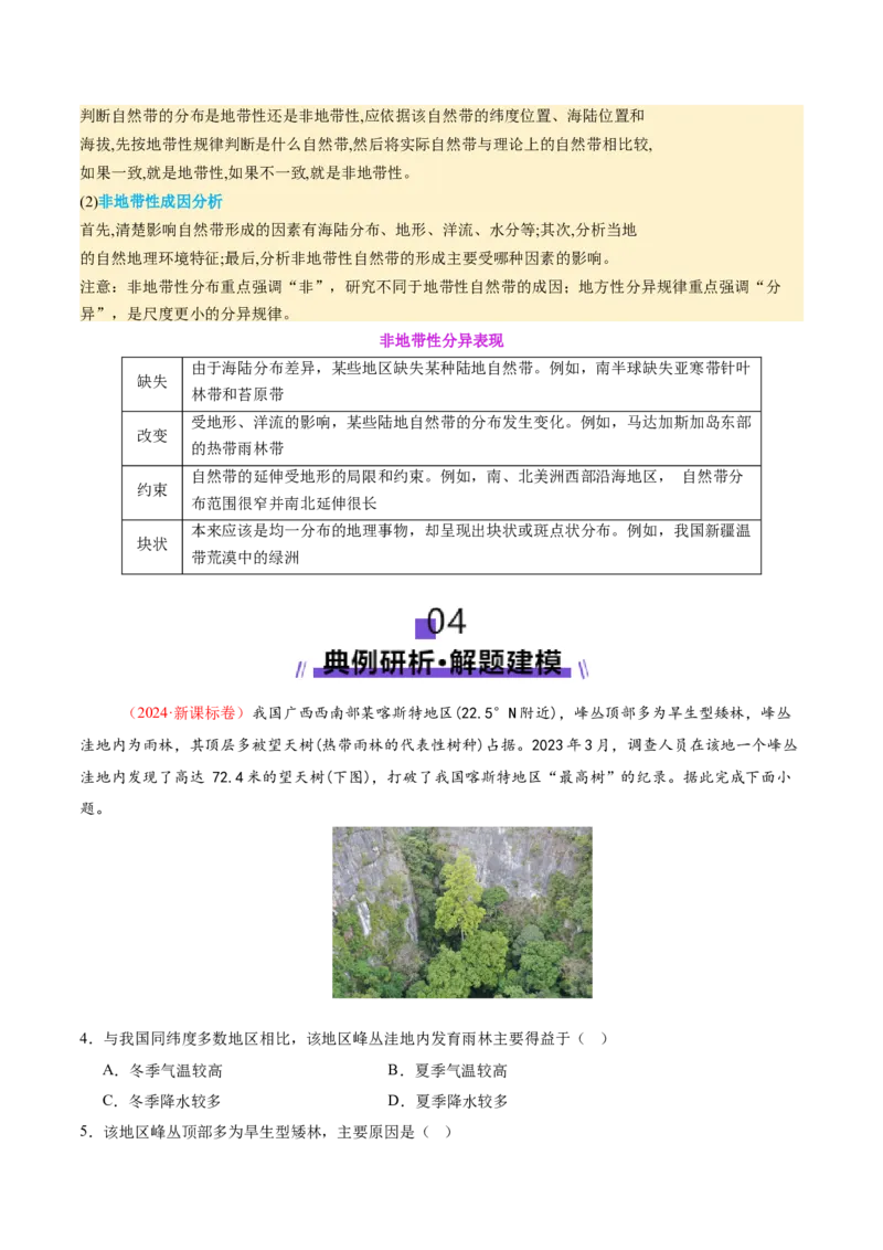 专题06自然地理环境的整体性与差异性（讲义）（原卷版）_2025年新高考资料_二轮复习_2025年高三地理高考二轮复习专项提升（新高考通用）3405802_二轮讲义