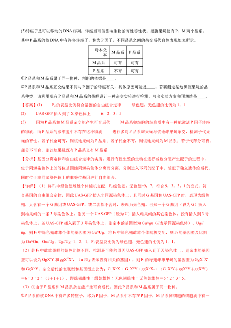 押新高考卷遗传与进化（解析版）-备战2024年高考生物临考题号押题（新高考通用）_2024年新高考资料_5.2024三轮冲刺_备战2024年高考生物临考题号押题（新高考通用）322745222_594