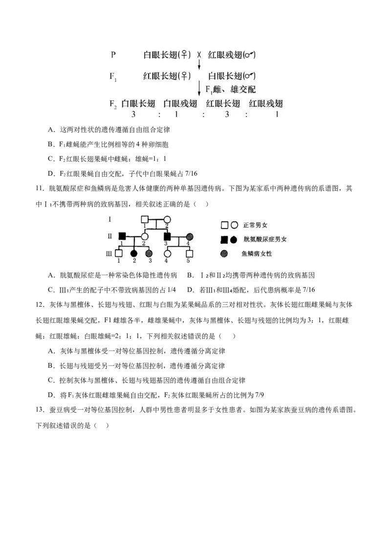 押新高考卷遗传的理论基础（原卷版）-备战2024年高考生物临考题号押题（新高考通用）_2024年新高考资料_5.2024三轮冲刺_备战2024年高考生物临考题号押题（新高考通用）322745222