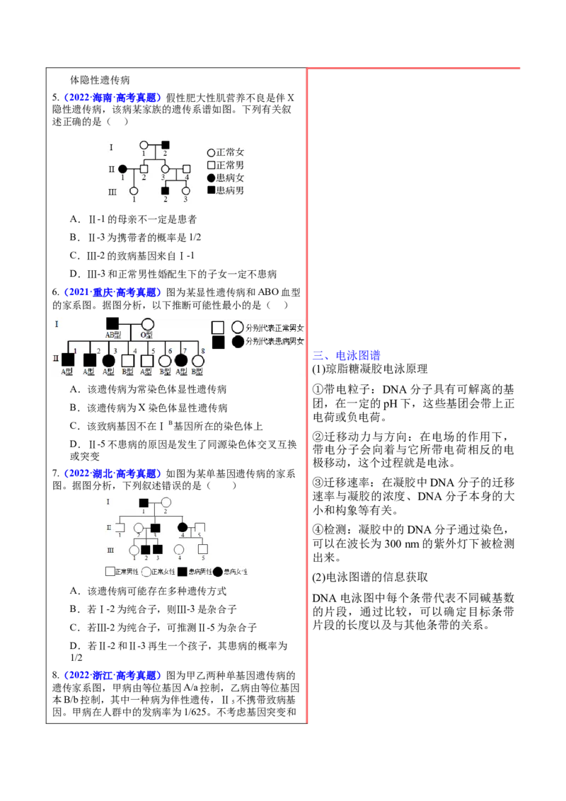 押新高考卷遗传的理论基础（原卷版）-备战2024年高考生物临考题号押题（新高考通用）_2024年新高考资料_5.2024三轮冲刺_备战2024年高考生物临考题号押题（新高考通用）322745222
