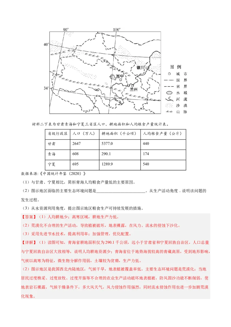 专题12区域发展解析版_2025年新高考资料_二轮复习_01高考语文等多个文件_2025年高三地理高考二轮复习专项提升_真题演练
