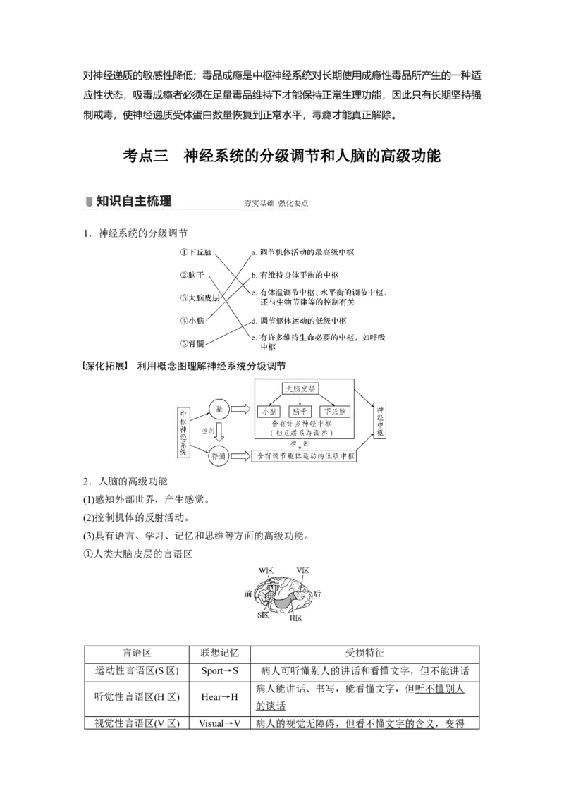 2022年高考生物一轮复习第8单元第24讲　通过神经系统的调节_新高考复习资料_2022年新高考复习资料_2022年一轮复习最新版_1.2022年高考生物一轮复习全国通用版