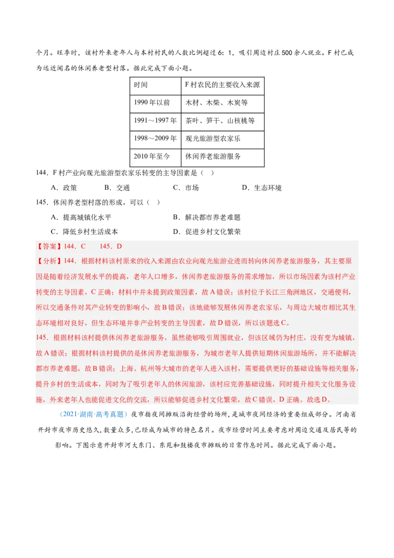 专题10工业和服务业+解析版_2025年新高考资料_二轮复习_2025年高三地理高考二轮复习专项提升（新高考通用）3405802_真题演练