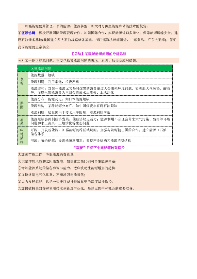 专题11资源、环境与国家安全（讲义）（原卷版）_2025年新高考资料_二轮复习_01高考语文等多个文件_2025年高三地理高考二轮复习专项提升_二轮讲义