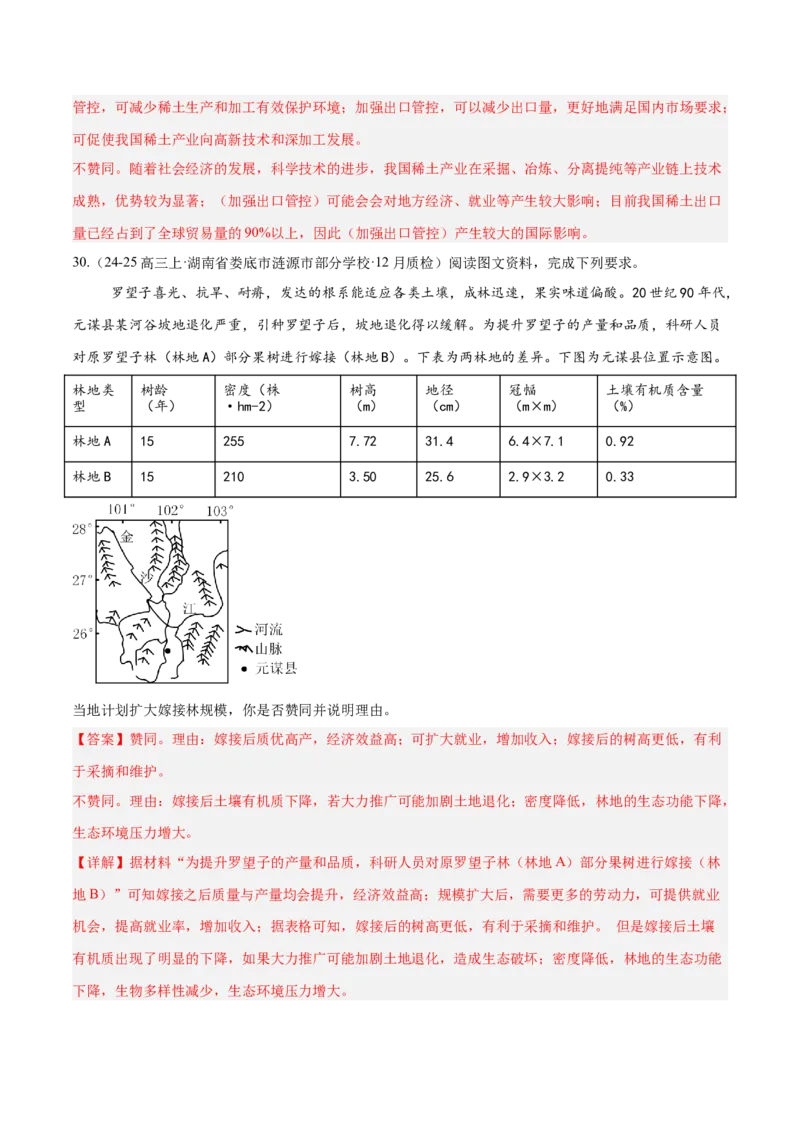 专题02非选择题攻略（练习）（解析版）_2025年新高考资料_二轮复习_01高考语文等多个文件_上好课2025年高考地理二轮复习讲练测（新高考通用）_第二部分题型突破