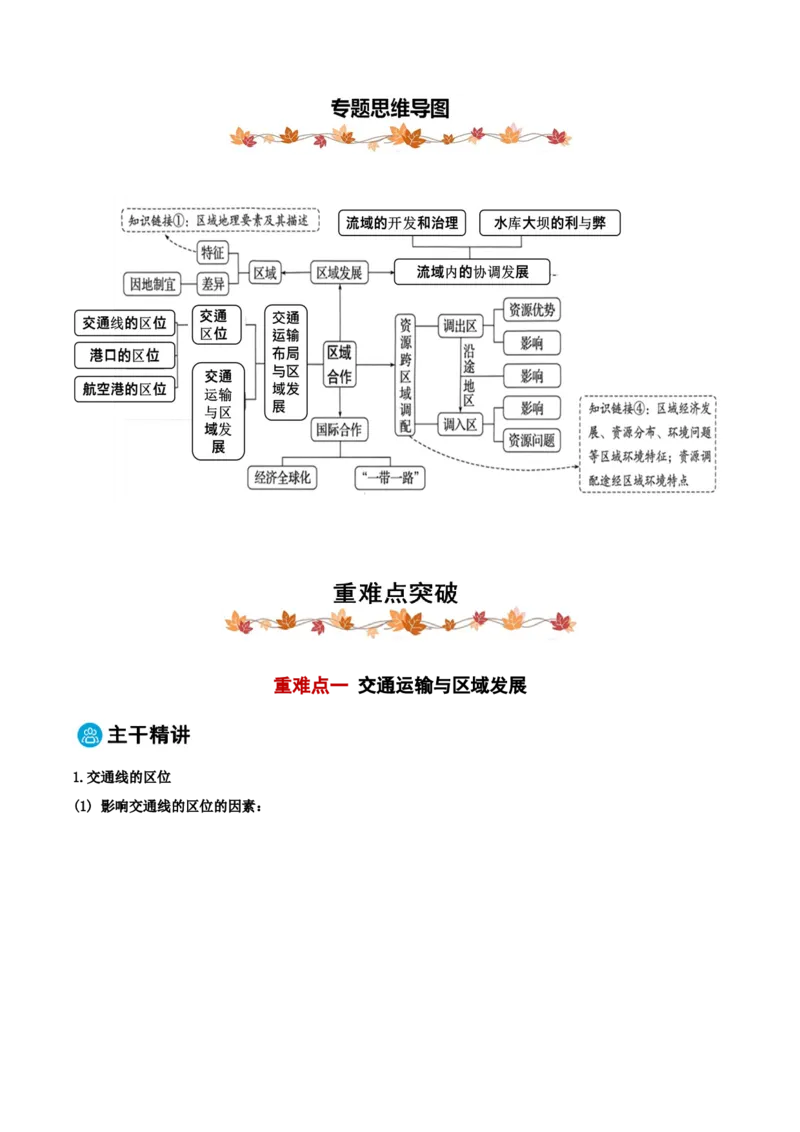 专题10区际联系与区域协调发展（原卷版）_2025年新高考资料_二轮复习_01高考语文等多个文件_2025年高三地理高考二轮复习专项提升_重点&middot;难点&middot;热点专练（分地区）_黑吉辽专用