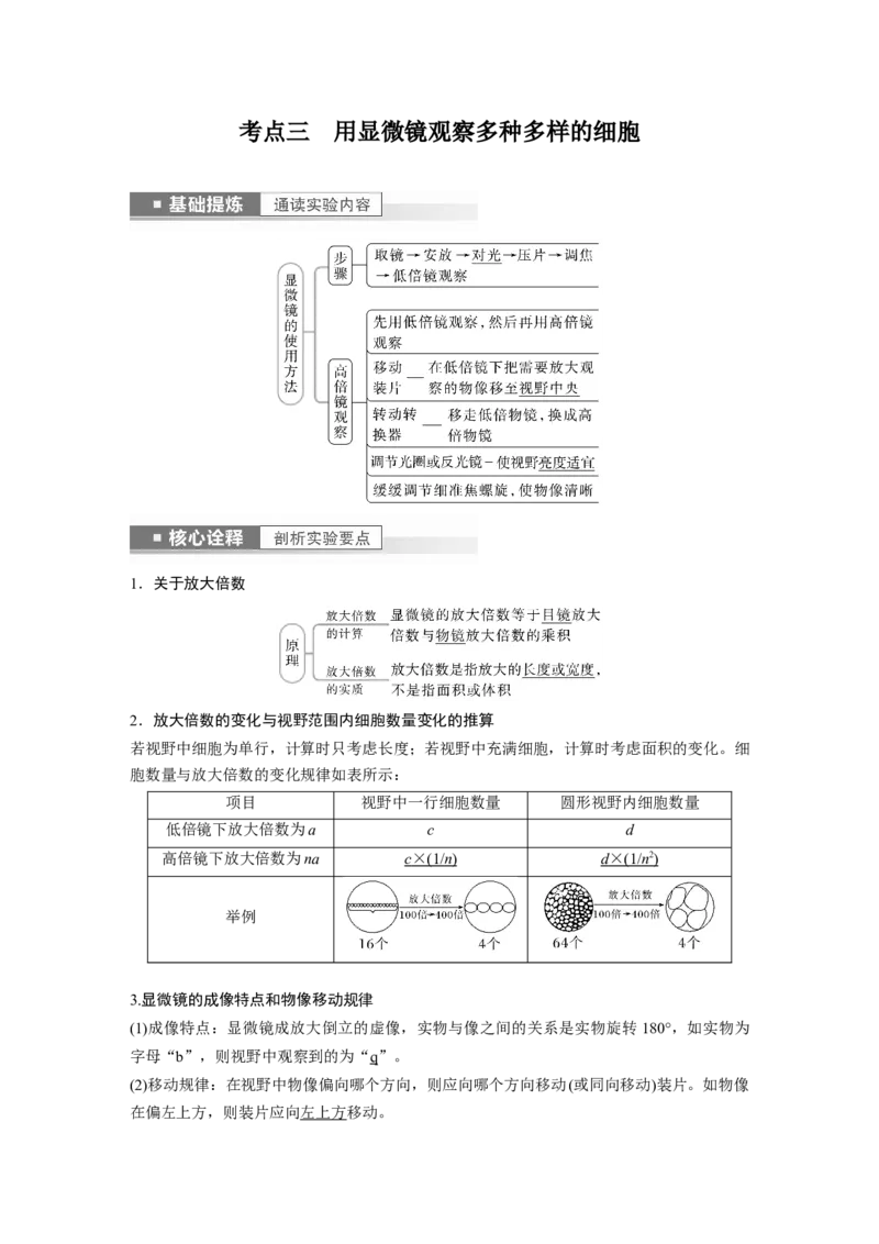 2023年高考生物一轮复习（全国版）第1单元第1课时　走近细胞_通用版（老高考）复习资料_2023年复习资料_一轮复习_2023年高考生物一轮复习讲义+课件（全国版）