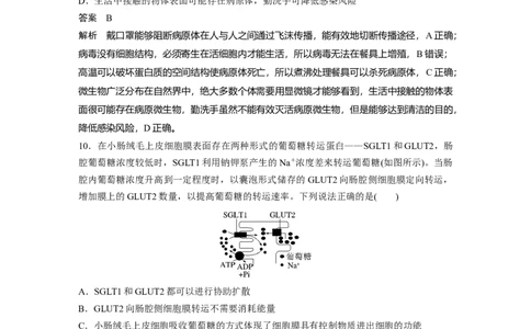 2023年高考生物二轮复习（全国版）第3篇考前特训专项二(一)细胞的分子组成与基本结构_通用版（老高考）复习资料_2023年复习资料_二轮复习_2023年高考生物二轮复习讲义+课件（全国版）