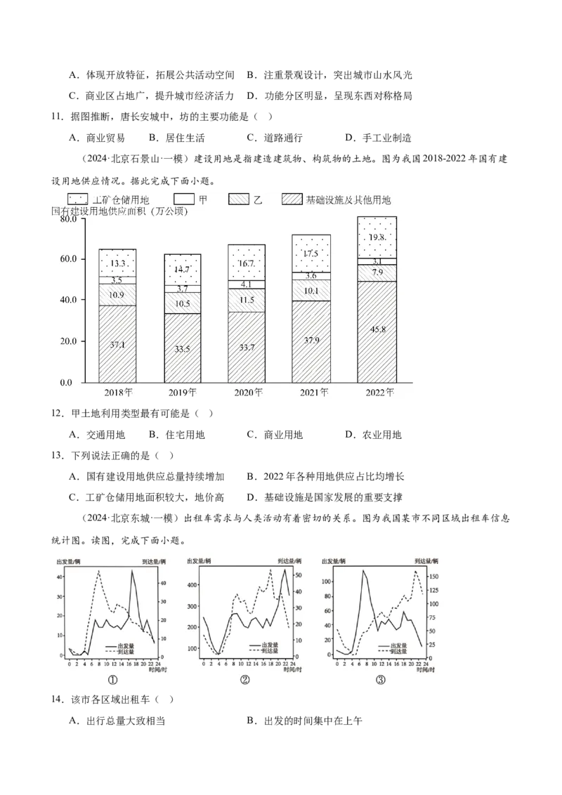 专题09乡村与城镇（原卷版）_2025年新高考资料_二轮复习_01高考语文等多个文件_2025年高三地理高考二轮复习专项提升_重点&middot;难点&middot;热点专练（分地区）_北京专用