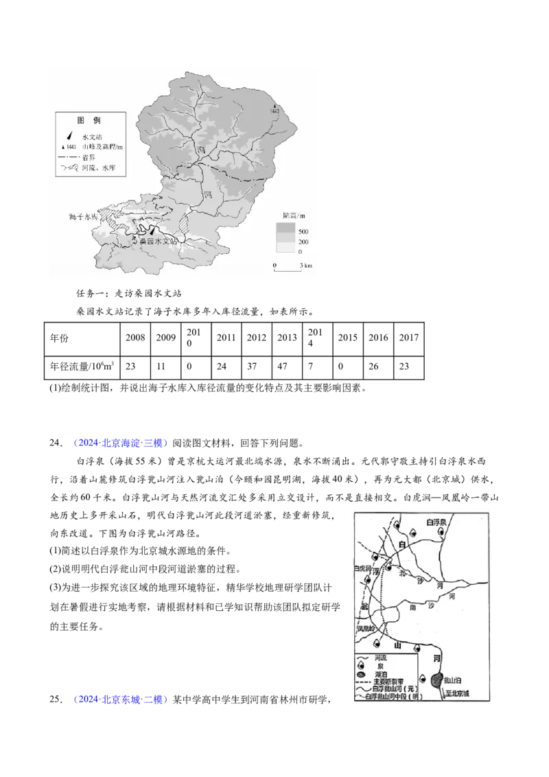 专题04陆地水环境（原卷版）_2025年新高考资料_二轮复习_01高考语文等多个文件_2025年高三地理高考二轮复习专项提升_重点&middot;难点&middot;热点专练（分地区）_北京专用