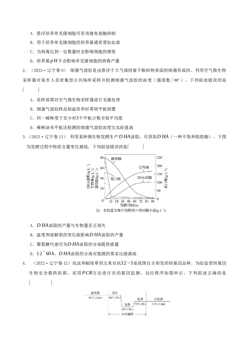 押题点07生物技术与工程（原卷版）_2024年新高考资料_5.2024三轮冲刺_备战2024年高考生物临考题号押题（辽宁、黑龙江、吉林专用）322857720