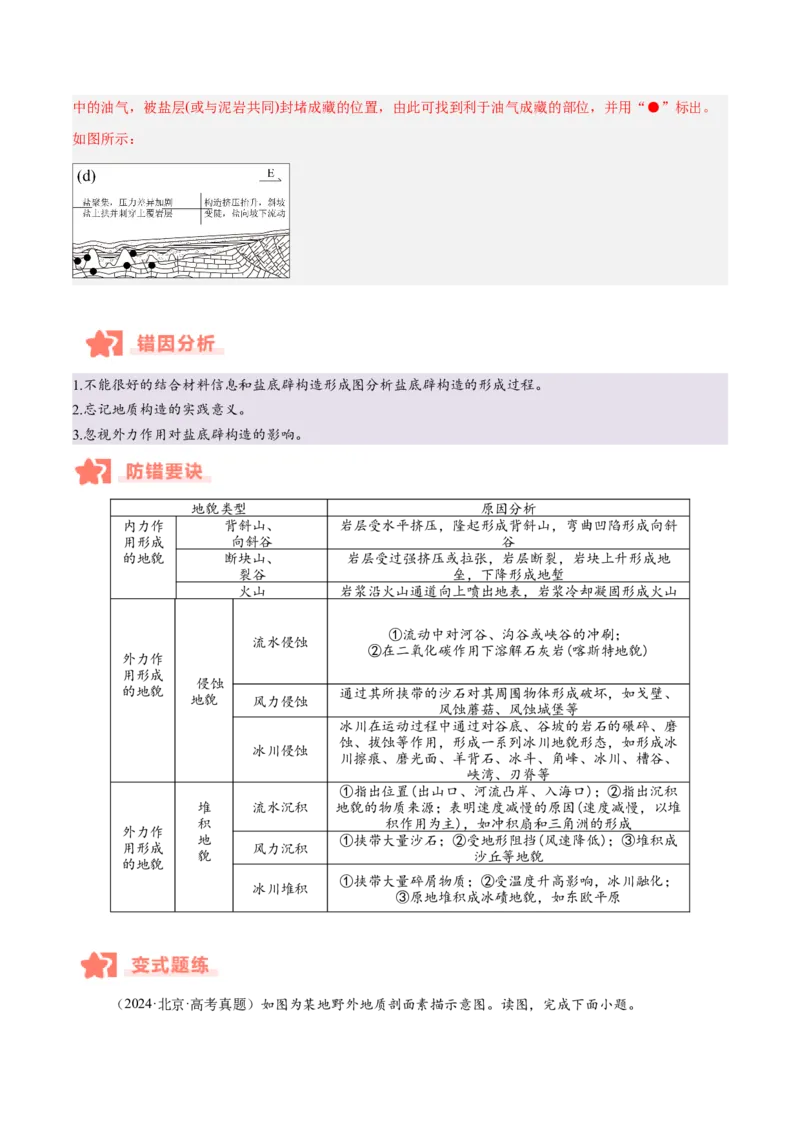专题05地质作用与地表形态的变化易错提分（4大易错点）（解析版）_2025年新高考资料_二轮复习_2025年高三地理高考二轮复习专项提升（新高考通用）3405802_易错专练