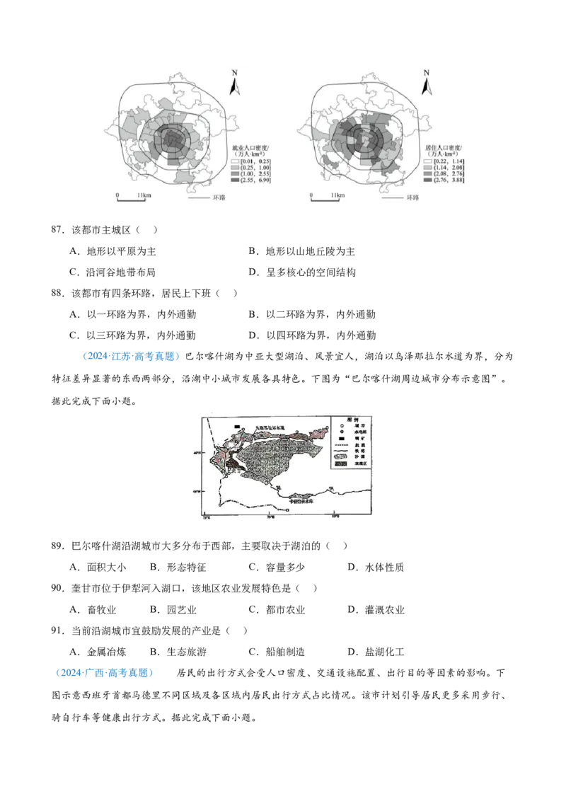 专题08-原卷版_2025年新高考资料_二轮复习_2025年高三地理高考二轮复习专项提升（新高考通用）3405802_真题演练