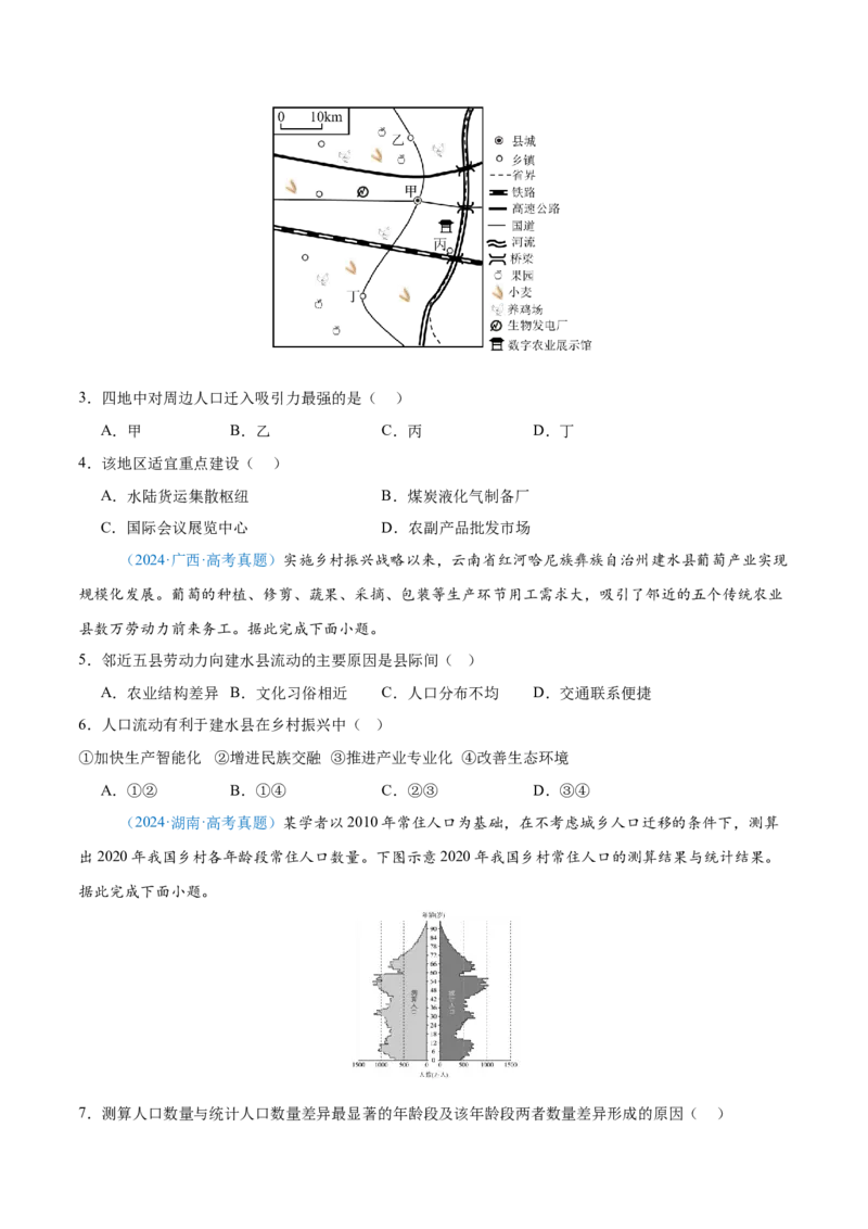 专题08-原卷版_2025年新高考资料_二轮复习_2025年高三地理高考二轮复习专项提升（新高考通用）3405802_真题演练