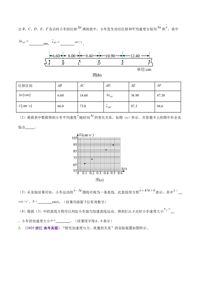 专题19力学实验（讲义）（原卷版）_03高考英语_2025年新高考资料_二轮复习_01高考语文等多个文件_上好课2025年高考物理二轮复习讲练测（新高考通用）