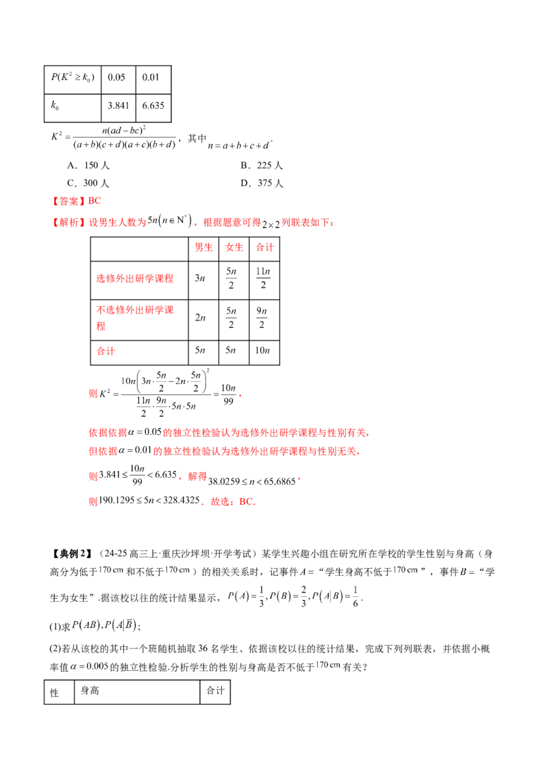 专题18统计与成对数据的统计分析（3知识点+2重难点+7方法技巧+3易错易混）（解析版）_02高考数学_2025年新高考资料_一轮复习_上好课2025年高考数学一轮复习知识清单3246850