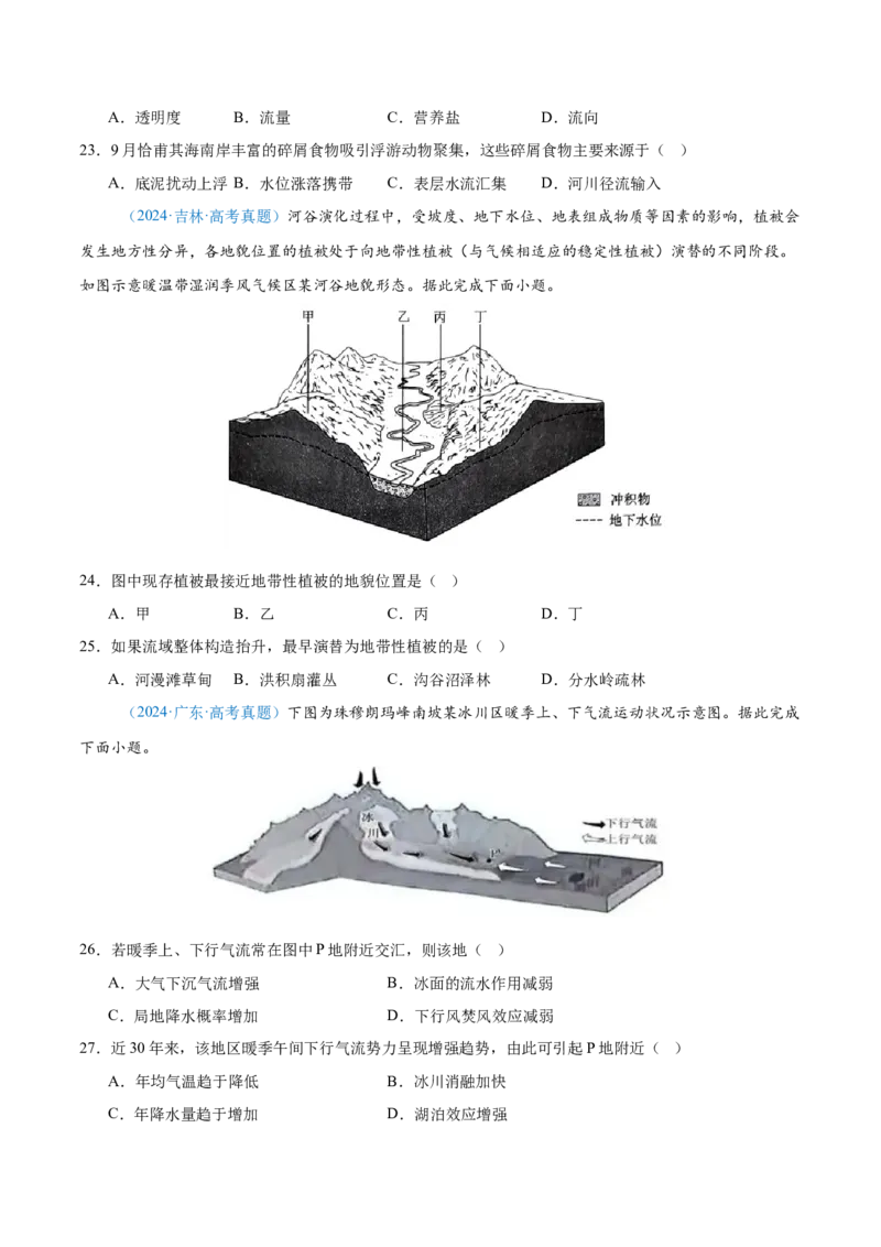 专题06自然环境整体性和差异性+原卷版_2025年新高考资料_二轮复习_01高考语文等多个文件_2025年高三地理高考二轮复习专项提升_真题演练
