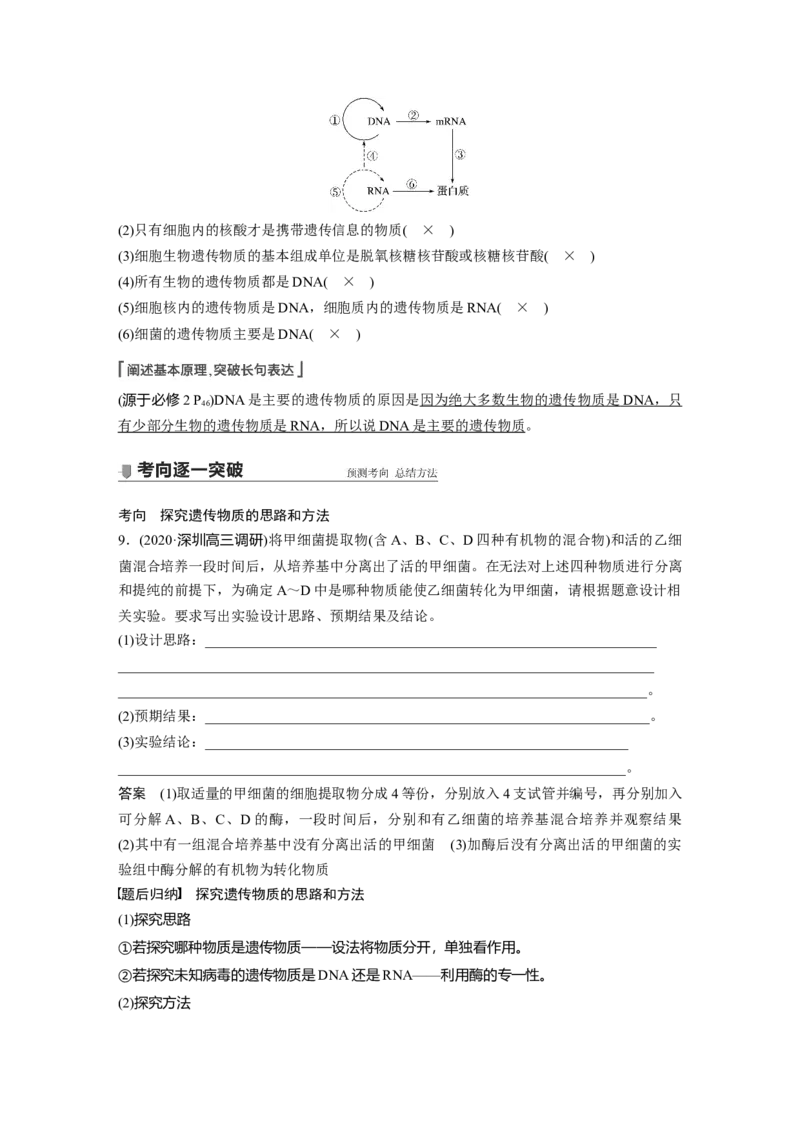 2022年高考生物一轮复习第6单元第17讲　DNA是主要的遗传物质_新高考复习资料_2022年新高考复习资料_2022年一轮复习最新版_1.2022年高考生物一轮复习全国通用版