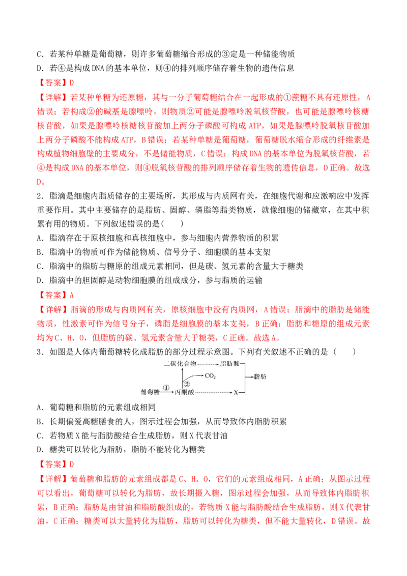 第01讲细胞中的元素和化合物（讲义）解析版_2024年新高考资料_2.2024二轮复习_2024年高考生物二轮复习讲练测（新教材新高考）
